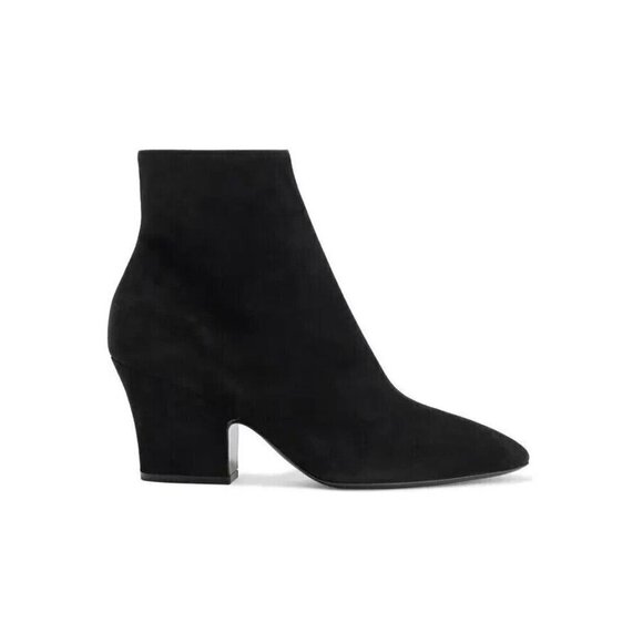 Salvatore Ferragamo Shirin Suede Ankle Boots US 4.5 34.5 Black New - Picture 1 of 14